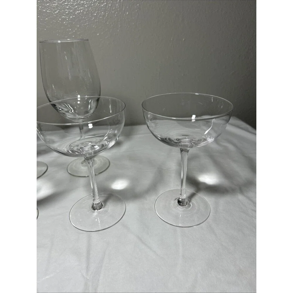 Mixed Stemware Bar Glasses Set of 7 Martini Coupe Wine Cocktail Drinkware Set